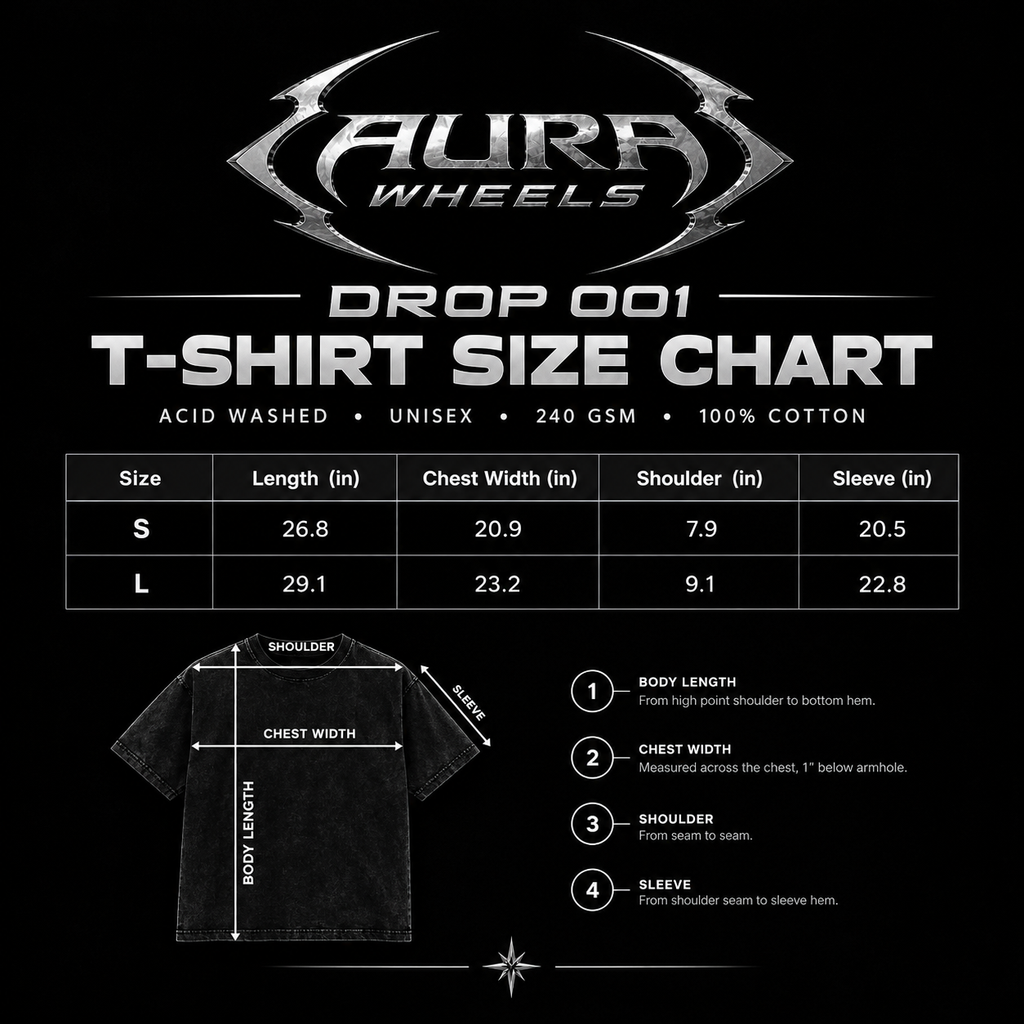 Aura Wheels acid wash tee